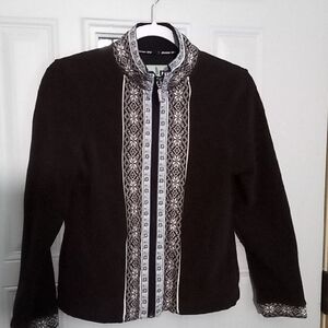 Alpine Brown and White Polar fleece Jacket